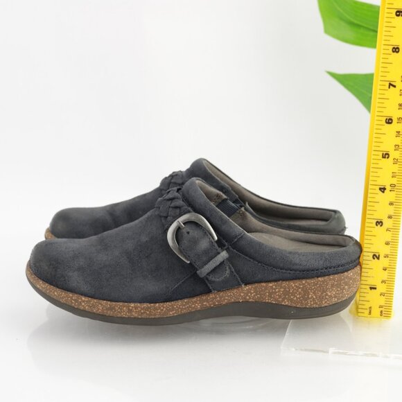 Aetrex Womens Libby Mule Size 7 Navy Suede Plantar Fasciitis Slip On Shoes Cork - Picture 4 of 11